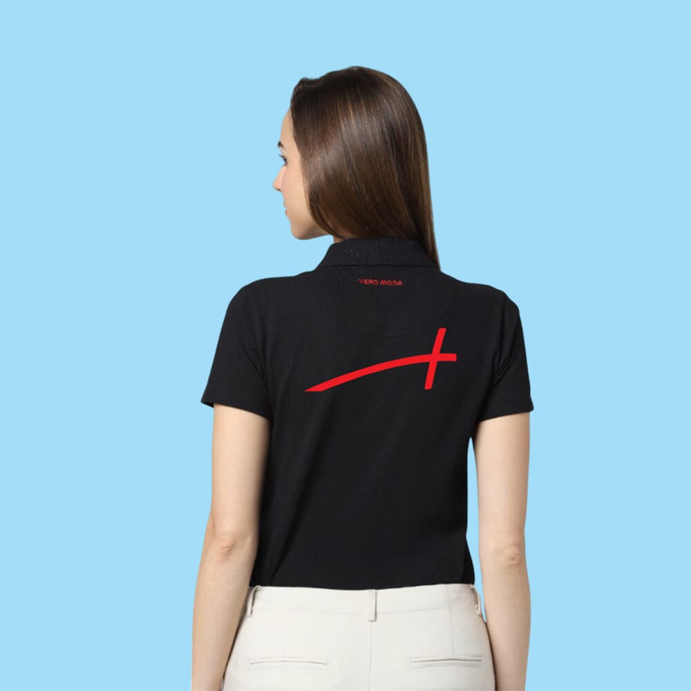 VeroModa Plain Polo Women's T-Shirt- Black SW